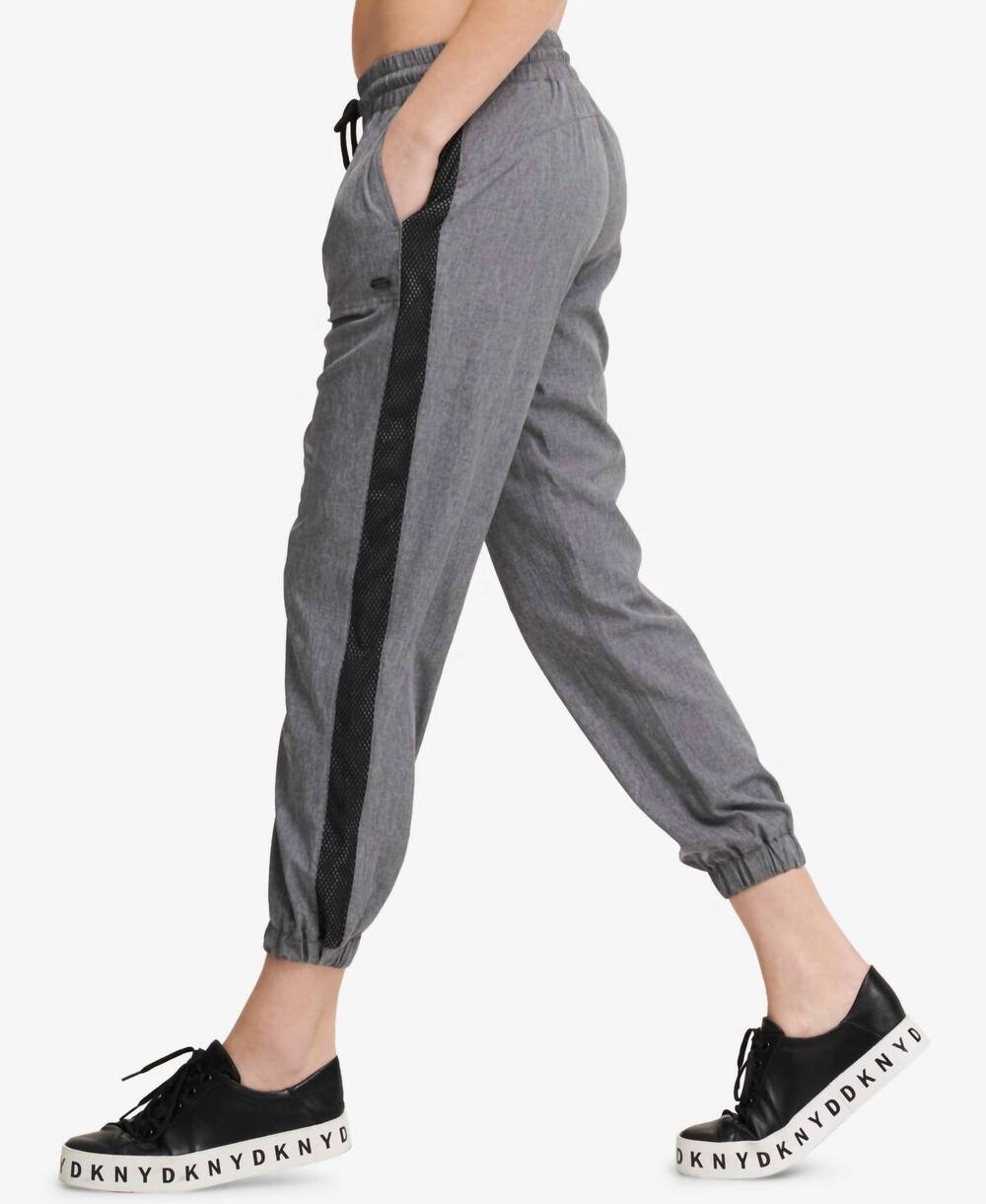 NEW DKNY pleated lounge pants in gray melange
